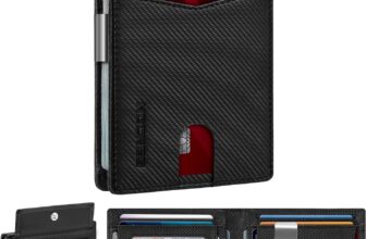 Mens Wallets Slim RFID Blocking Coin Pocket with Up to 12 Credit Card Holder Wallet, Money Clip Bifold Leather Wallet with ID Window, Perfect Wallets for Men UK with Gift Box