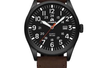Mens Watches Military Analog Quartz Mens Wrist Watch Leather Band – Sold by BIDEN WATCHES / FBA 3ATM Sold