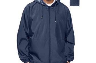 Mens Waterproof Jacket, Lightweight Packable Raincoat for Outdoors