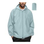 Mens Waterproof Lightweight Packable Outdoor Rain Jacket