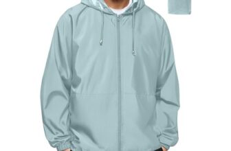 Mens Waterproof Lightweight Packable Outdoor Rain Jacket