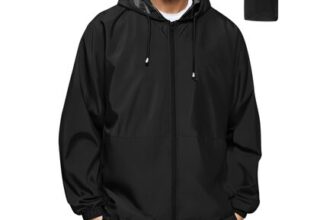 Mens Waterproof Lightweight Packable Rain Jacket