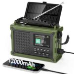 Mesqool DAB Wind Up Radio, 12000mAh Rechargeable Battery, Solar & Hand Crank Charging Green/Black/Yellow Sold By Novalink Technology/FBA