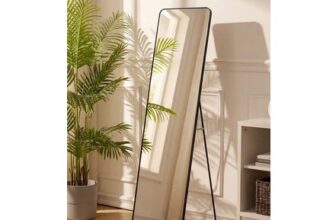 Metal Frame Full-Length Mirror with Stand Wall-Mounted/Floor-Standing
