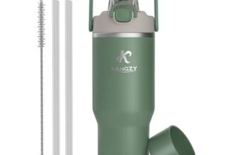 Metal Water Bottle with Straw 1L/32oz