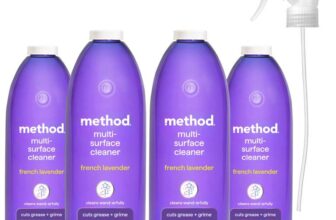 Method All Purpose Cleaner Spray, Cuts Grease and Grime, Surface Cleaner, French Lavender Scent, Pack of 4, 4x 828ml