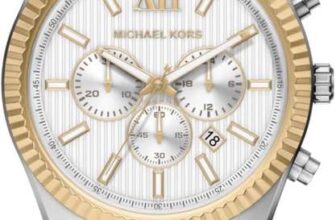 Michael Kors Lexington Uhr für Herren, 45mm Quarz-Chronographenwerk mit Edelstahlarmband
