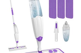 Microfibre Spray Mop for Cleaning Hardwood Floors, 3 Washable Pads