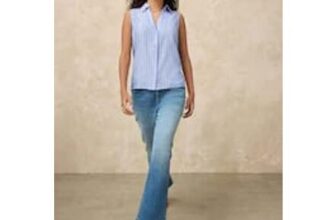 Mid Blue Cropped Bootcut Jeans