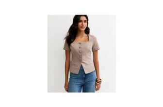 Mink Square Neck Short Sleeve Blazer