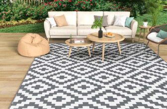 Mokani Outdoor Rug for Patios Waterproof 120 x 180cm, Reversible Garden Rugs (Prime Members)