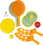 Mookie Activo 5in1 Multiplay Set Ultimate Outdoor Sports Collection for Family Fun, Includes Flying Disc, Scoop and Toss, Catch a Ball, and Bat & Ball Games in Reusable Carry Bag, Ideal for Ages 3