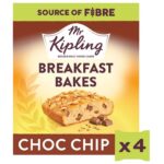 Mr Kipling Breakfast Bakes Chocolate Chip / Blueberry / Honey & Nut Snack Cakes 4 Pack – With Code