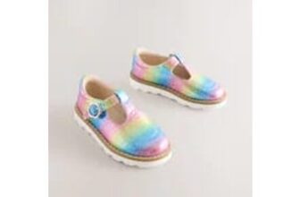 Multi Rainbow Shimmer Standard Fit (F) T-Bar Shoes