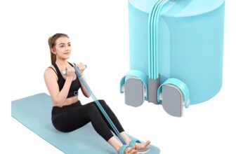 Multifunctional Pedal Puller with 4 Elastic Resistance Tubes, Blue