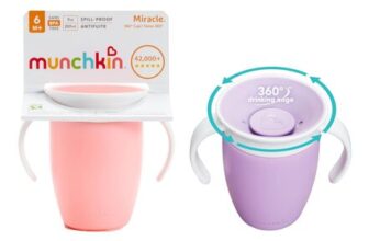 Munchkin Miracle 360 Sippy Cup, 2-Pack, Pink/Purple, Non-Spill