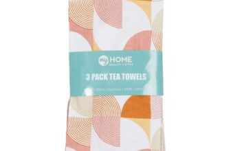 My Home 3 Pack Pink Geo Print Tea Towel