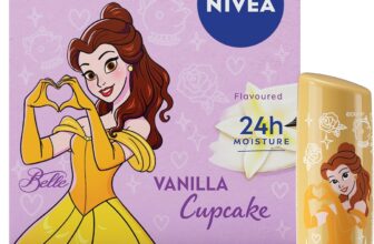 NIVEA Disney Princess Belle Limited Edition Vanilla Cupcake Lip Balm (4.8g), Unique Disney Princess Inspired Lip Balm for Kids, Contains Moisturising Shea Butter for 24 Hour Moisture