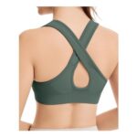 Nabawa Criss Cross Back Sports Bra, High Impact, Green, M