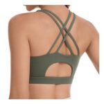Nabawa Strappy Sports Bra Criss-Cross Back, High Impact Green XL
