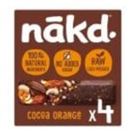 Nakd. Cocoa Orange Fruit & Nut Bars Multipack 4x35g