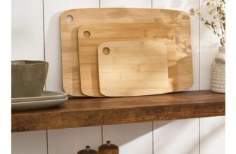 Natural Bamboo Chopping Boards Set of 3, Non-Slip