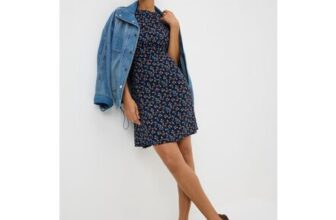Navy Ditsy Floral Mini Tea Dress