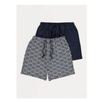 Navy Graphic Jersey Lounge Shorts 2 Pack
