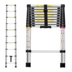 Neo 2.9M Extendable Steel Foldable Telescopic Ladder Silver – Sold by Neo Direct