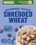 Nestlé Cereals – Shredded Wheat Breakfast Cereal – BitesizeBlueberry Wholegrain Biscuits, High Fibre, No Added Sugar – 450g