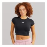 New Balance Womens Fitted Cropped T-Shirt Black