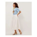 Nicole Cotton Midi Skirt White