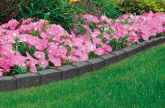 Nicoman Roman Castle Stone Garden Border 4-ft Rubber Landscape Edging Section 120cm, Grey, Pack of 4