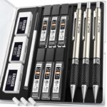 Nicpro 0.7 mm Art Mechanical Pencil Set in Storage Case, 3 PCS Metal Drafting Pencil with 6 Tube HB Lead Refills – Sold by NicproShop EU FBA