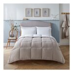 Night Lark Gingham Print Coverless Duvet – Taupe