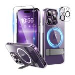 Niunisi Magnetic iPhone 14 Pro Case 6.1 Kickstand Screen Protector
