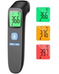 No-Touch Forehead Thermometer for Adults, Infrared Digital Thermometers for Kids, Touchless Baby Thermometer, Accurate Reading with LCD Display, Mute Mode, Memory Recall, Fever Alarm (Black)
