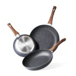 Nuovva Induction Pan Set, 3 Nonstick Frying Pans, 20/24/28 Cm