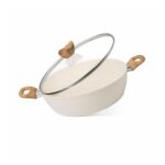 Nuovva Non-Stick Stock Pot with Glass Lid, 4.1 Qt, Induction
