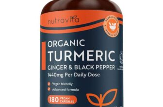 Nutravita Organic Turmeric and Black Pepper Capsules with Ginger 1440mg – Sold by Nutravita / FBA