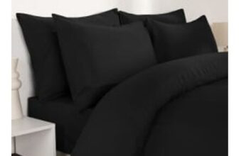 OHS 2 Pack Plain Dyed Housewife Pillowcases – Black