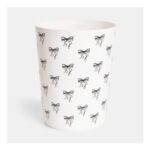 OHS Bow Print Essentials Waste Bin – Monochrome 19 x 19 x 23cm