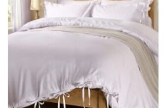OHS Bow Tie Plain Dye Duvet Set White