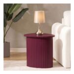 OHS Madison Ribbed Side Table – Dark Berry