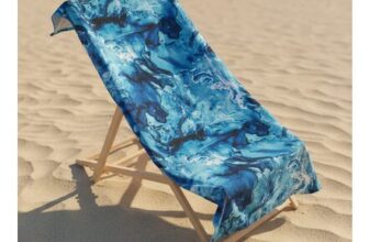OHS Marble Print Beach Towel Teal