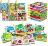 OKOOKO 6 Pack Soft Baby Book, Bath Toy, Soft Cloth Book, Crinkle Toy