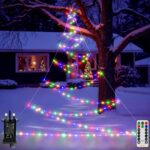Ollny 4.2M Christmas Tree Lights with Star, 166 LED Christmas Lights with 8 Modes/Timer/Remote/Waterproof Indoor Outdoor Fairy Lights for Xmas Tree Decorations (Multicolour)