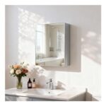 Olyvren 40×50 Cm Bathroom Medicine Cabinet with Mirror Aluminium Frame