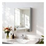 Olyvren 45×60 Cm Bathroom Medicine Cabinet with Mirror, Aluminium Frame
