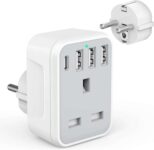 Omivine UK to European Travel Adaptor with 4 USB Ports (1 USB C) (Type E/F) sold by Omivine-UK / FBA